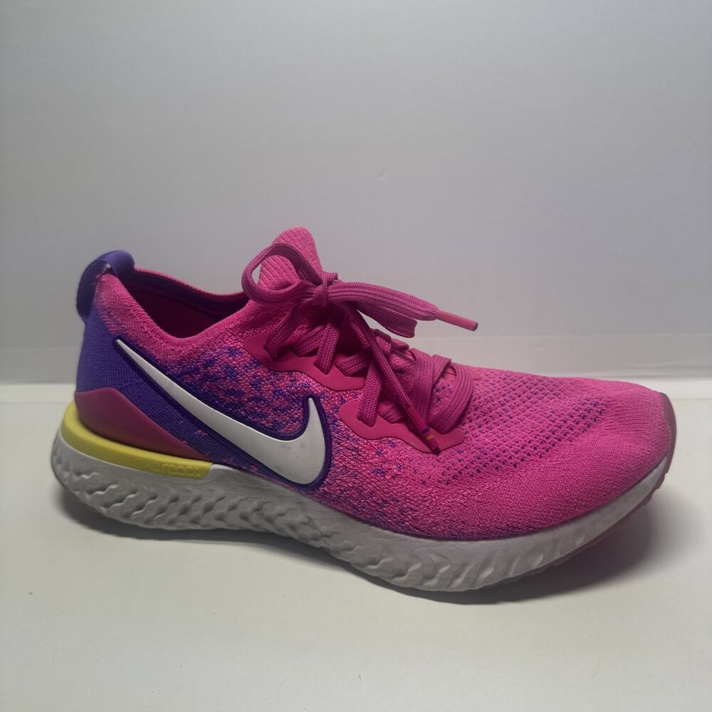 Nike Epic React Flyknit 2 CK0821-600 Womens 9.5 Running Shoes Fuchsia Sneakers